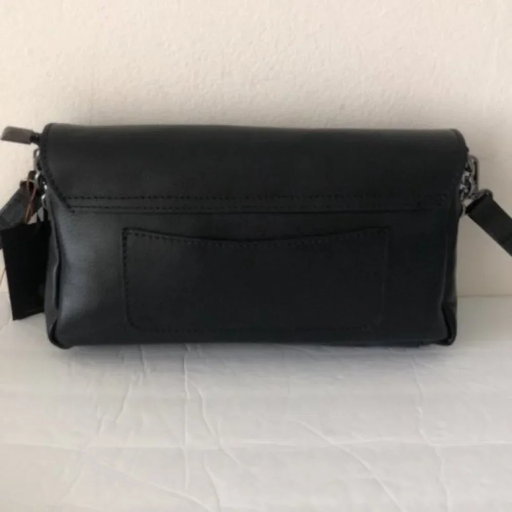 House of Harlow 1960 Gen Leather Crossbody Handbag Black Italy Bee Accent